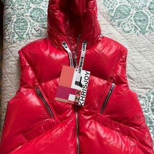 Khrisjoy Red Puffer Vest, Kids Size 8